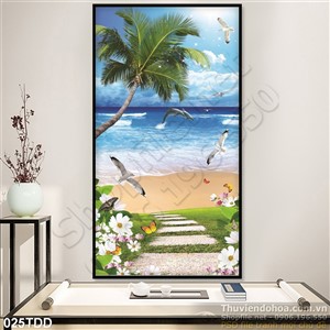 Tranh Đại Dương, cá heo 3D dán tường
