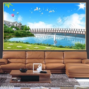Tranh Đại Dương, cá heo 3D dán tường