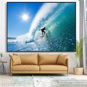 Tranh Đại Dương, cá heo 3D trang trí phòng khách