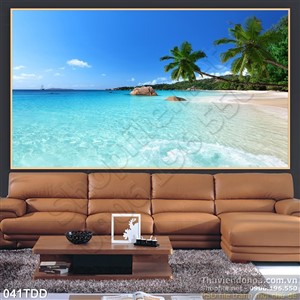 Tranh Đại Dương, cá heo 3D trang trí phòng khách
