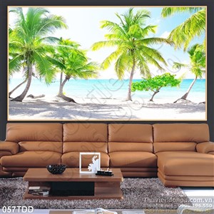 Tranh Đại Dương, cá heo 3D trang trí phòng ngủ