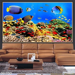 Tranh Đại Dương, cá heo 3D in gạch