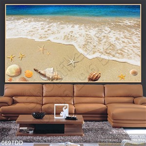 Tranh Đại Dương, cá heo 3D trang trí tường