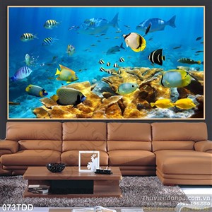 Tranh Đại Dương, cá heo 3D in gạch