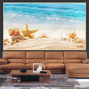 Tranh Đại Dương, cá heo 3D dán tường