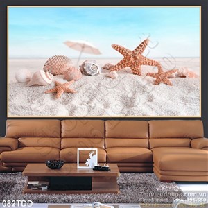 Tranh Đại Dương, cá heo 3D trang trí tường phòng ngủ