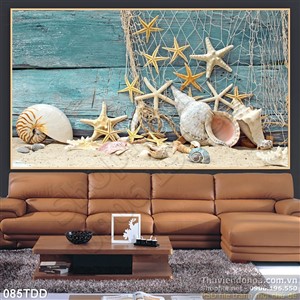 Tranh Đại Dương, cá heo 3D dán tường đẹp