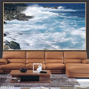 Tranh Đại Dương, cá heo 3D dán tường đẹp