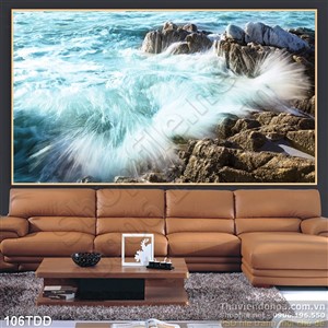 Tranh Đại Dương, cá heo 3D treo tường phòng khách