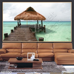 Tranh Đại Dương, cá heo 3D trang trí phòng khách