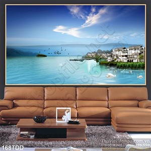 Tranh Đại Dương, cá heo 3D in gạch đẹp