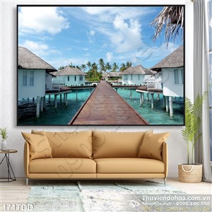 Tranh Đại Dương, cá heo 3D dán tường đẹp