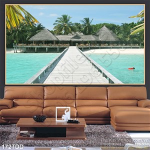 Tranh Đại Dương, cá heo 3D in gạch đẹp