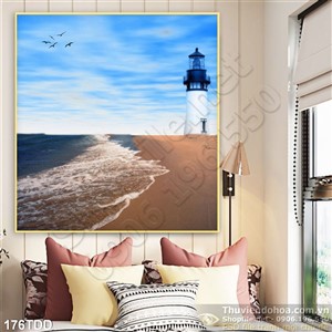 Tranh Đại Dương, cá heo 3D và hải đăng