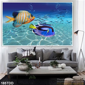 Tranh Đại Dương, cá heo 3D in gạch đẹp