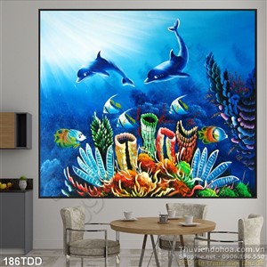 cá heo psd trang trí phòng khách