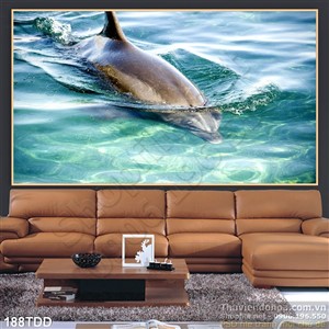 Tranh cá heo 3D in gạch đẹp