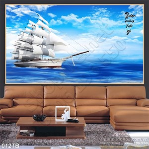Tranh thuận buồm xuôi gió ngoài khơi gió lớn in uv file psd