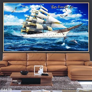 Tranh thuận buồm xuôi gió con thuyền và cơn bão lớn