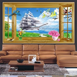 Tranh thuận buồm xuôi gió đường ra con thuyền lớn