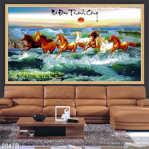 Tranh thuận buồm xuôi gió mã đáo thành công psd