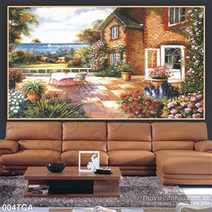 Tranh Sơn Dầu Châu Âu khu vườn