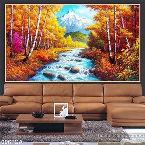 Tranh Sơn Dầu Châu Âu rừng phong