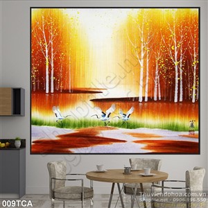 Tranh Sơn Dầu Châu Âu con cò