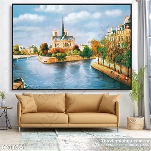 Tranh Sơn Dầu Châu Âu con sông