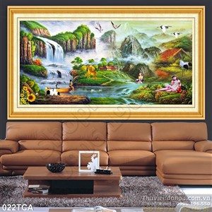 Tranh Sơn Dầu Châu Âu thác nước