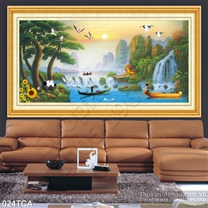Tranh Sơn Dầu Châu Âu thác nước
