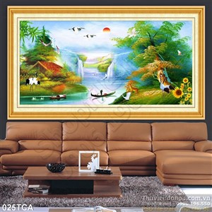 Tranh Sơn Dầu Châu Âu làng quê