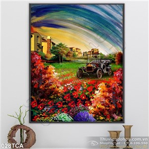 Tranh Sơn Dầu Châu Âu nông thôn