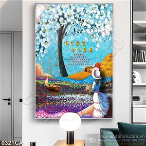 Tranh Sơn Dầu Châu Âu thiếu nữ