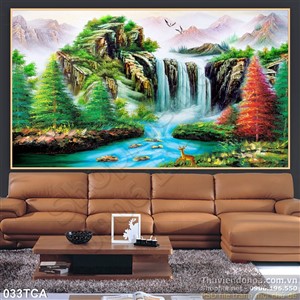 Tranh Sơn Dầu Châu Âu phong cảnh thác nước
