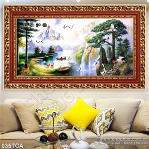 Tranh Sơn Dầu Châu Âu thác nước