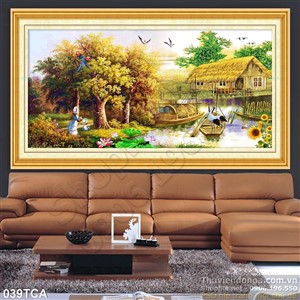 Tranh Sơn Dầu Châu Âu làng quê