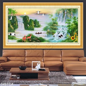 Tranh Sơn Dầu Châu Âu thác nước