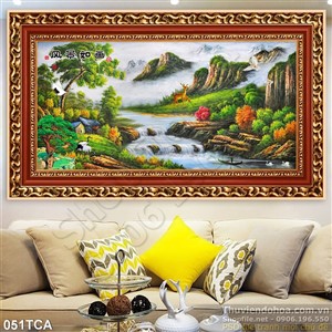 Tranh Sơn Dầu Châu Âu cảnh thác nước