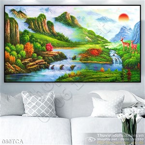 Tranh Sơn Dầu Châu Âu phong cảnh thác nước