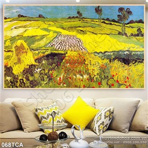 Tranh Sơn Dầu Châu Âu cánh đồng vàng