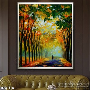 Tranh Sơn Dầu Châu Âu con đường cây