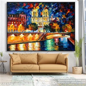 Tranh Sơn Dầu Châu Âu nhà thờ Đức Bà Paris