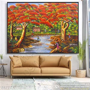 Tranh Sơn Dầu Châu Âu cảnh dòng sông