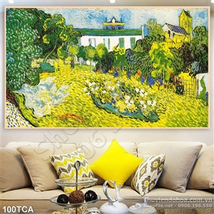 Tranh Sơn Dầu Châu Âu cánh đồng hoa