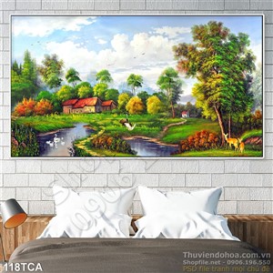 Tranh Sơn Dầu Châu Âu nông thôn