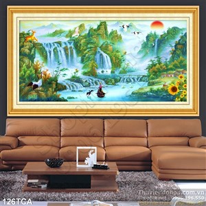 Tranh Sơn Dầu Châu Âu thác nước