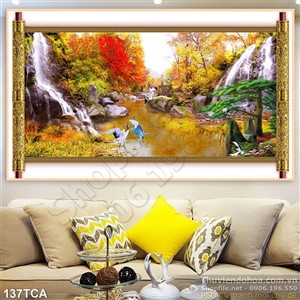 Tranh Sơn Dầu Châu Âu suối trong rừng
