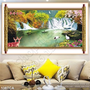 Tranh Sơn Dầu Châu Âu thác nước