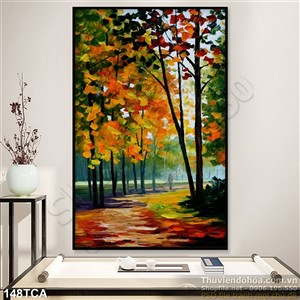 Tranh Sơn Dầu Châu Âu khu rừng phong